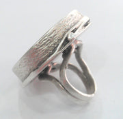 Adjustable Ring Blank (30mm Blank), Antique Silver Plated Brass  G14364