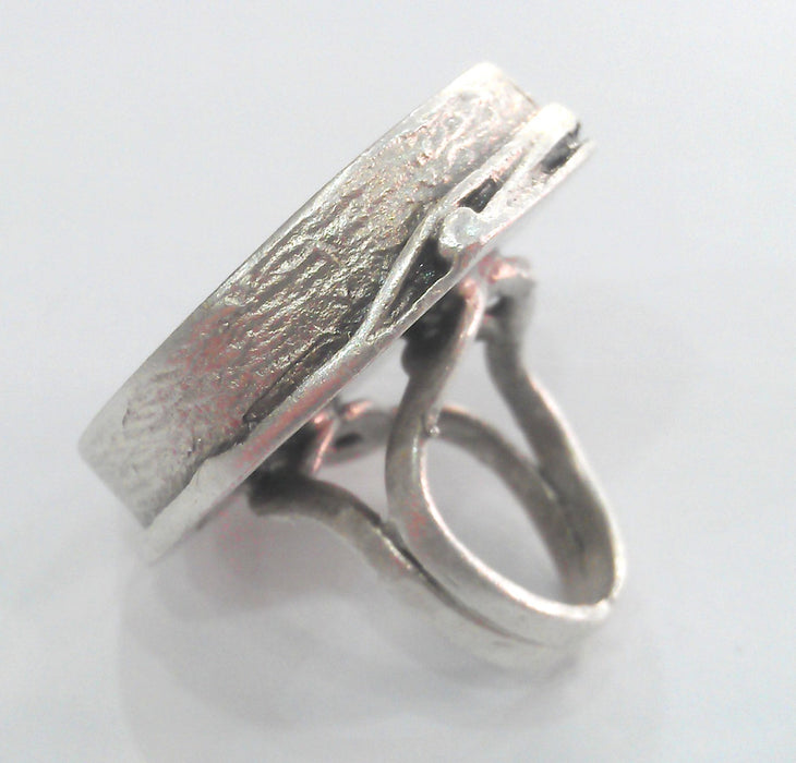 Adjustable Ring Blank (30mm Blank), Antique Silver Plated Brass  G14364