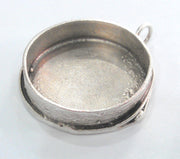 Silver Pendant Blank inlay Blank Silver Plated Brass Bezel Settings Mountings (30 mm)   G10245