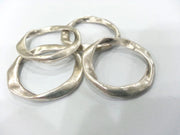 4 Silver Circle Connector Antique Silver Plated Connector  (28 mm)  G10699