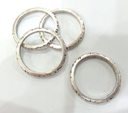 4 Antique Silver Plated Metal Ring Connector  , Pendant 4 Pcs. (30 mm)  G11213