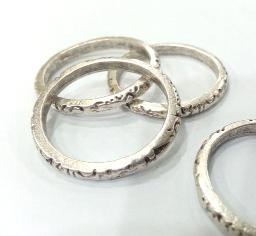 4 Antique Silver Plated Metal Ring Connector  , Pendant 4 Pcs. (30 mm)  G11213