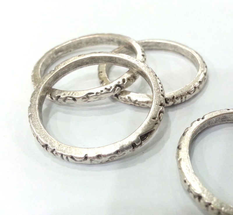 10 Silver Circle Connector (30 mm) Antique Silver Plated Ring Connector  G11213