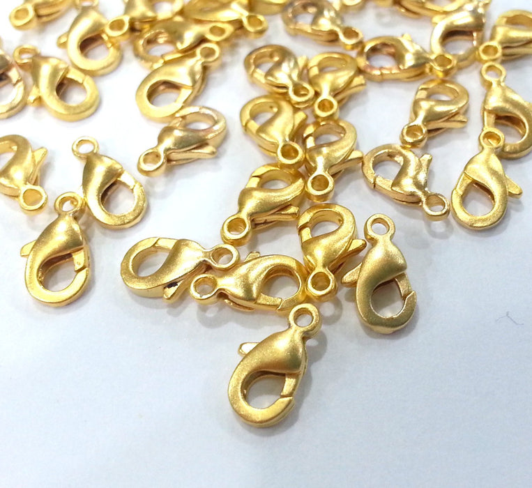 10 Pcs. (10x6 mm) Lobster Clasps  Findings , Gold Plated Metal  G9822