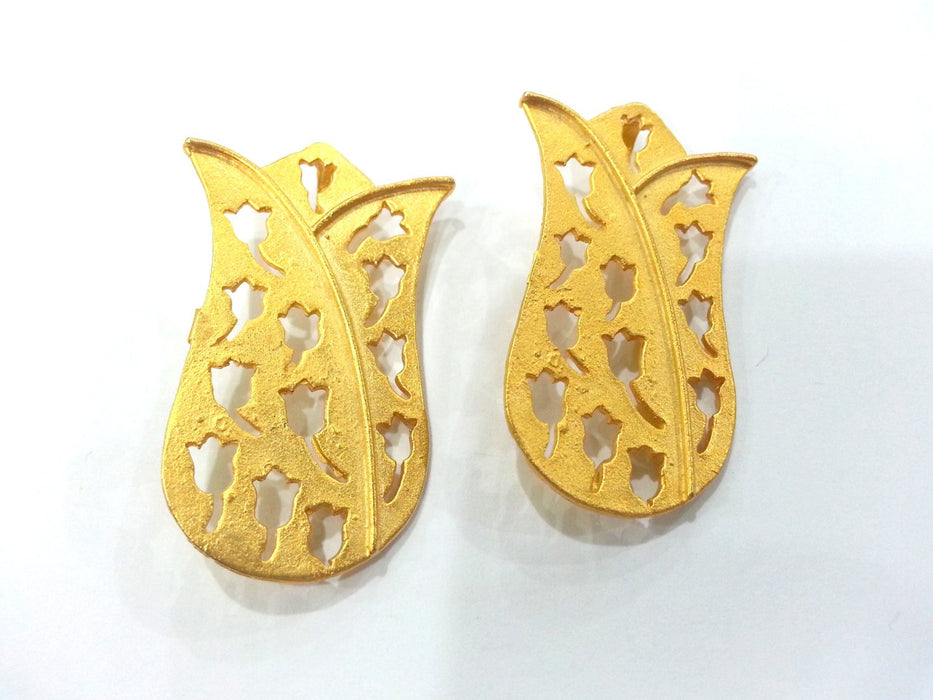 Tulip Pendant Gold Plated Brass 40x25 mm  G1998