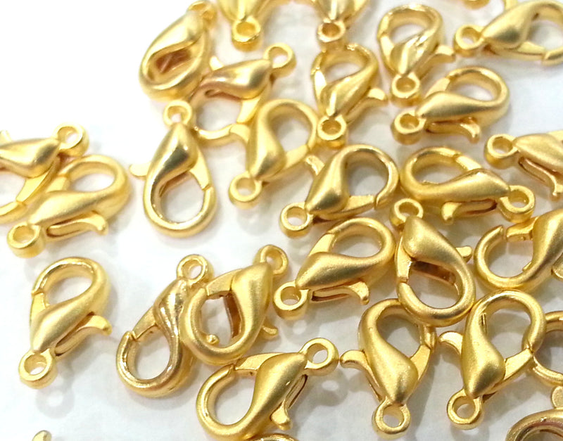 10 Gold Plated Lobster Clasps , Findings (10x6 mm)  G9822