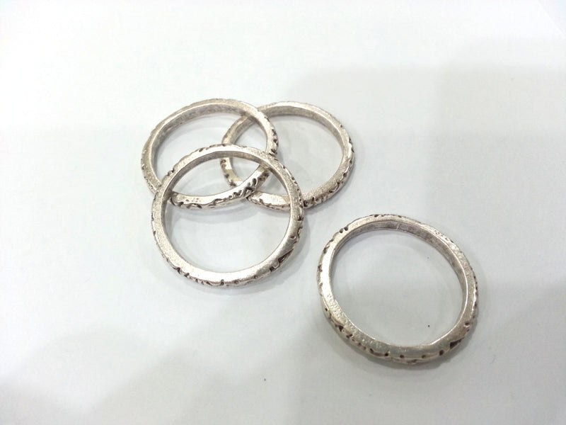 10 Silver Circle Connector (30 mm) Antique Silver Plated Ring Connector  G11213