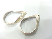 10 Silver Pendant Antique Silver Plated Drop Pendant 2 Pcs (42x25 mm)  G9565