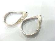 2 Silver Pendant Antique Silver Plated Drop Pendant 2 Pcs (42x25 mm)  G9565