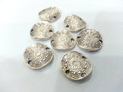 10 Pcs. (15x15mm)  Antique Silver Plated Metal  Connector  with two holes, Pendant G10950