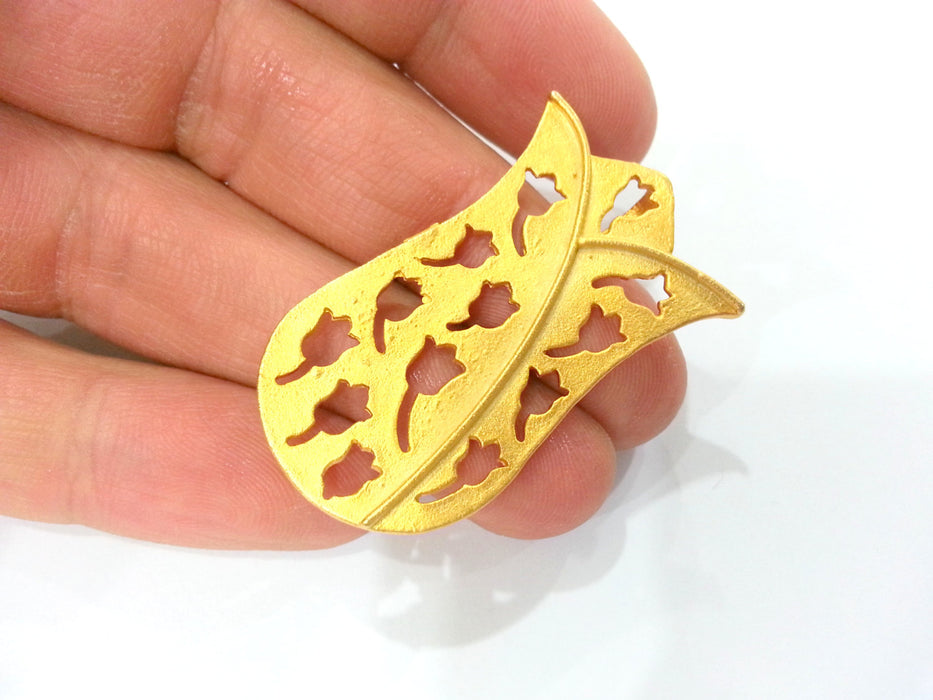 Tulip Pendant Gold Plated Brass 40x25 mm  G1998