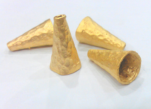 10 Gold Plated Brass Cone  Findings 10 Pcs (18x10 mm)  G13676