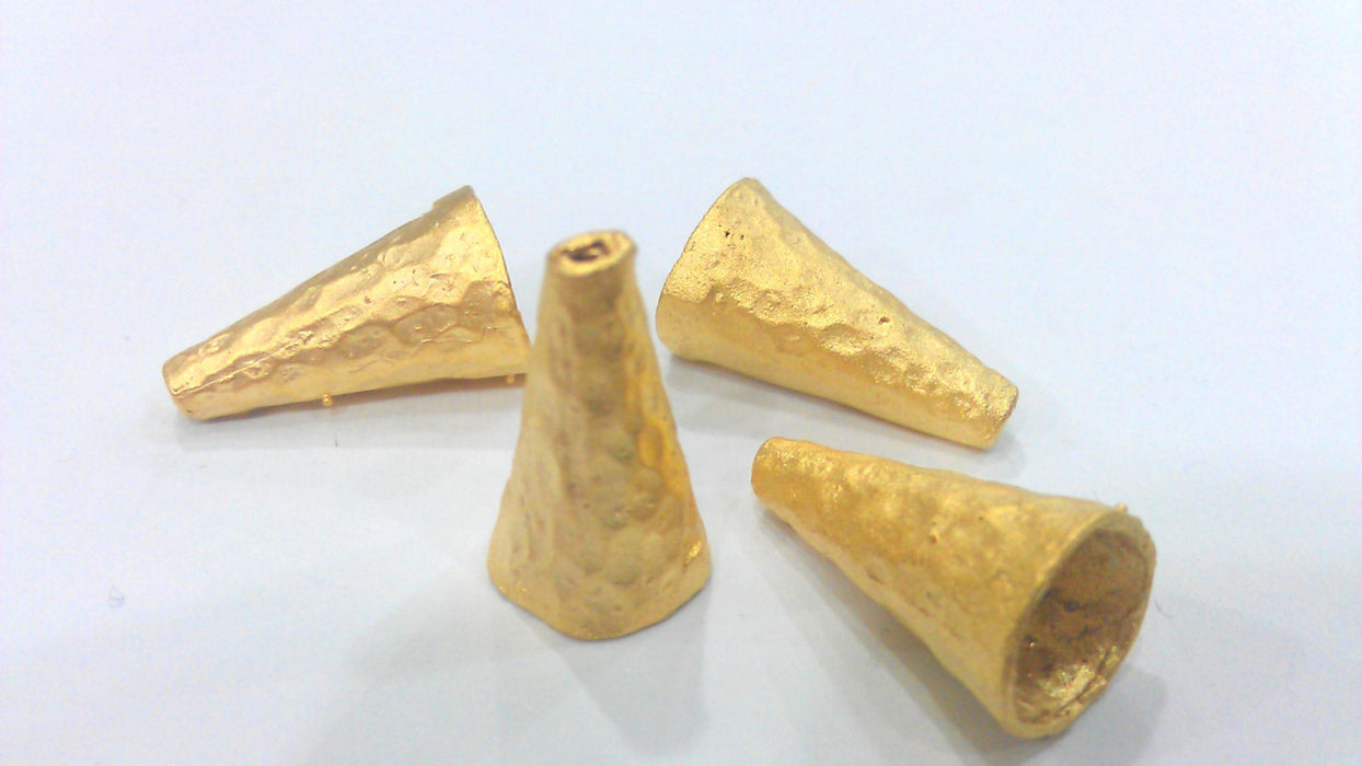 10 Gold Plated Brass Cone  Findings 10 Pcs (18x10 mm)  G13676