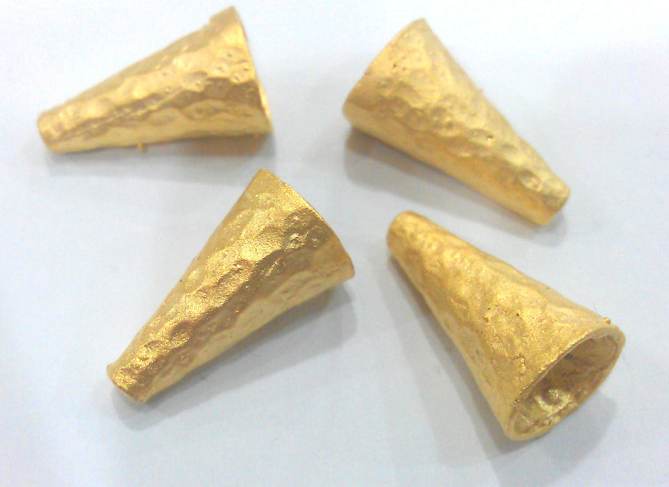 10 Gold Plated Brass Cone  Findings 10 Pcs (18x10 mm)  G13676