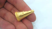 2 Gold Cone Gold Plated Brass Cones , Findings (29x17 mm) G12801