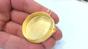 35 mm  Gold Plated Brass Bezel Settings , Mountings , Findings  G14411