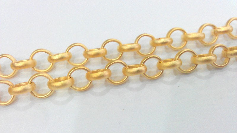 Gold Rolo Chain Gold Plated Rolo Chain , 1 meter - 3,3 Feet  (10 mm)  G21488