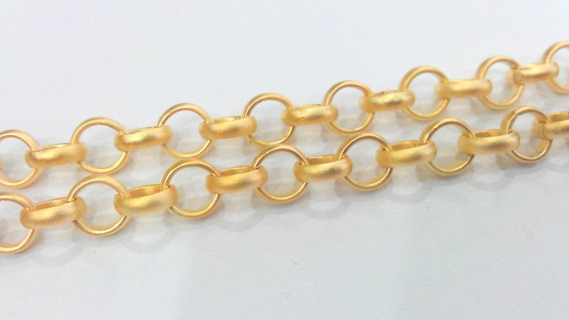 Gold Chain Gold Plated Rolo Chain , 1 Meter - 3.3 Feet  ( 8mm )  G12156