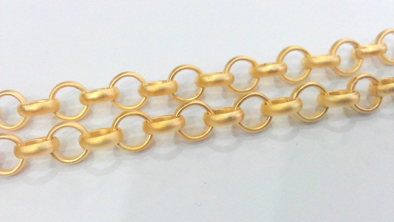 Gold Chain Gold Plated Rolo Chain , 1 Meter - 3.3 Feet  ( 8mm )  G12156