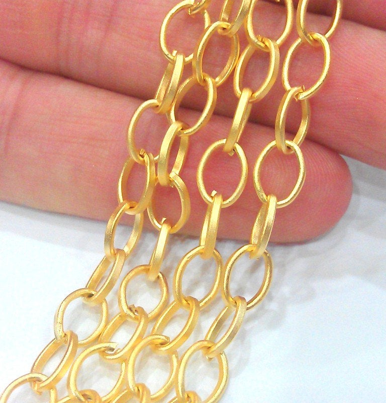 Gold Plated  Chain  1 Meter - 3.3 Feet  (8x5 mm) G12240