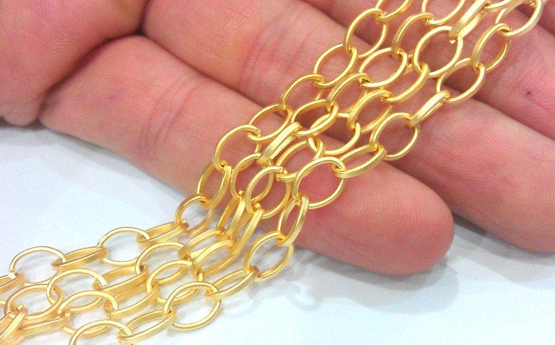 Gold Plated  Chain  1 Meter - 3.3 Feet  (8x5 mm) G12240