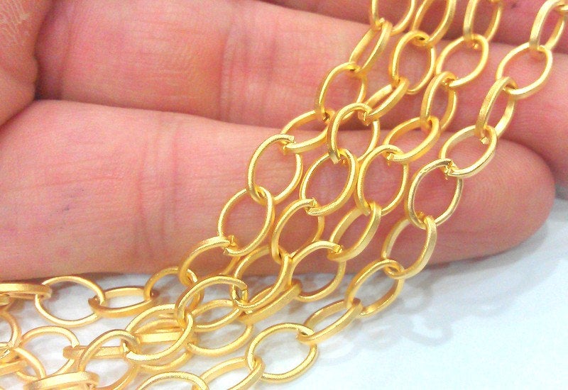 Gold Plated  Chain  1 Meter - 3.3 Feet  (8x5 mm) G12240