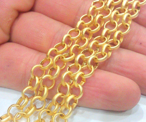 Gold Plated Rolo Chain 1 Meter - 3.3 Feet  (6 mm)  Gold Plated Rolo Chain  G10239