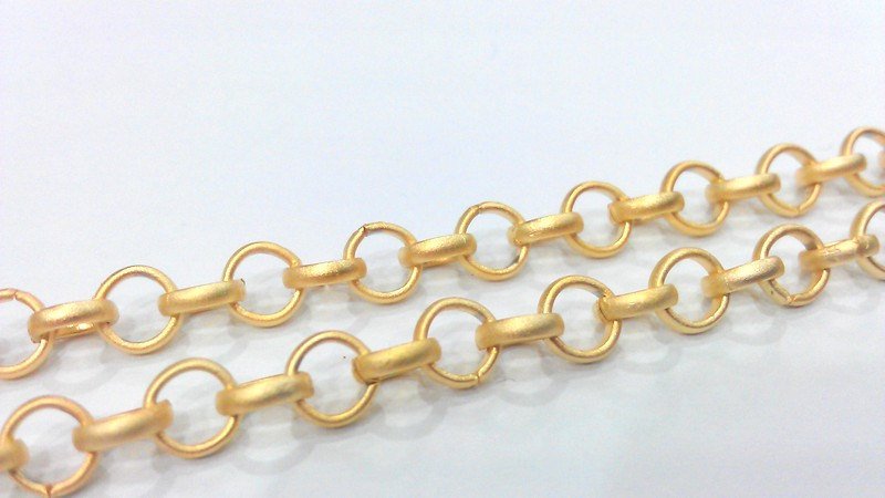 Gold Plated Rolo Chain 1 Meter - 3.3 Feet  (6 mm)  Gold Plated Rolo Chain  G10239