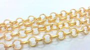 Gold Plated Rolo Chain 1 Meter - 3.3 Feet  (6 mm)  Gold Plated Rolo Chain  G10239