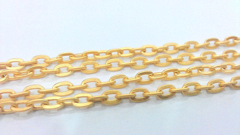 Gold Plated Chain 1 Meter - 3.3 Feet  (6x4 mm)  G17445