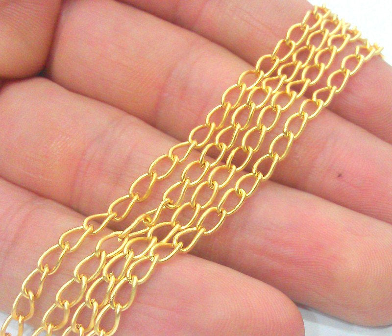 Gold Chain Gold Plated Chain 1 Meter - 3.3 Feet  (5x3 mm) G2067