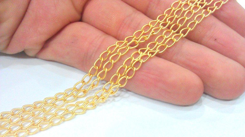 Gold Chain Gold Plated Chain 1 Meter - 3.3 Feet  (5x3 mm) G2067