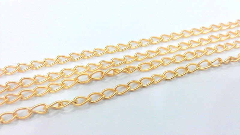 Gold Chain Gold Plated Chain 1 Meter - 3.3 Feet  (5x3 mm) G2067