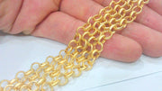 Gold Plated Rolo Chain 1 Meter - 3.3 Feet  (6 mm)  Gold Plated Rolo Chain  G10239