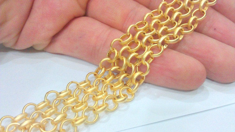 Gold Plated Rolo Chain 1 Meter - 3.3 Feet  (6 mm)  Gold Plated Rolo Chain  G10239