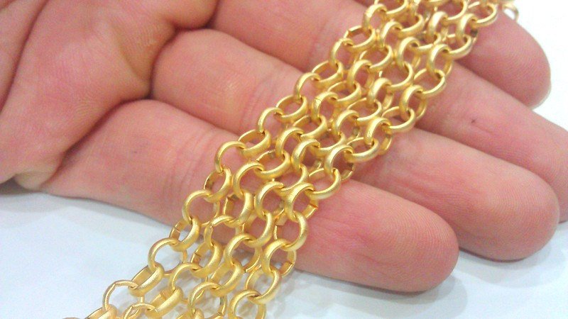 Gold Plated Rolo Chain 1 Meter - 3.3 Feet  (6 mm)  Gold Plated Rolo Chain  G10239