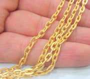 Gold Plated Chain 1 Meter - 3.3 Feet  (6x4 mm)  G17445