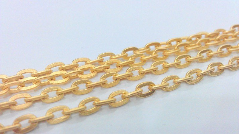 Gold Plated Chain 1 Meter - 3.3 Feet  (6x4 mm)  G17445