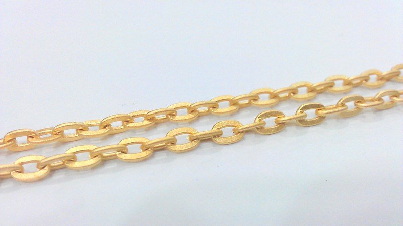 Gold Plated Chain 1 Meter - 3.3 Feet  (6x4 mm)  G17445