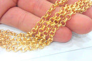 Gold Rolo Chain Gold Plated Chain 1 Meter - 3.3 Feet  (5 mm)  G9592