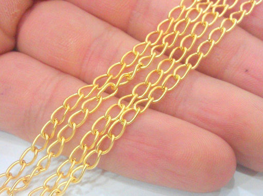 Gold Chain Gold Plated Chain 1 Meter - 3.3 Feet  (5x3 mm) G2067