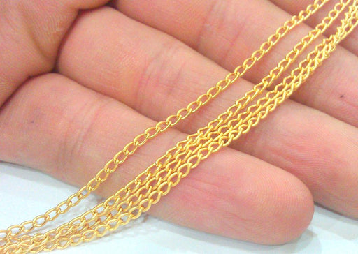 Gold Chain Gold Plated Chain 1 Meter - 3.3 Feet  (3x2 mm) G2070
