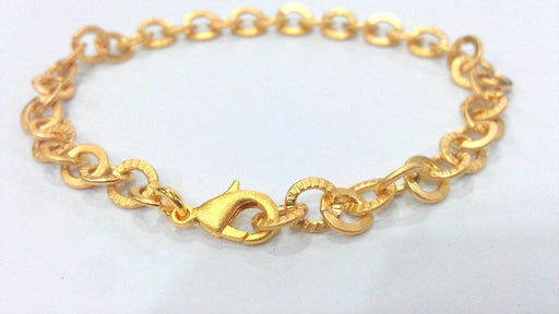 7 mm Gold Plated Bracelet Chain, Findings  G2084