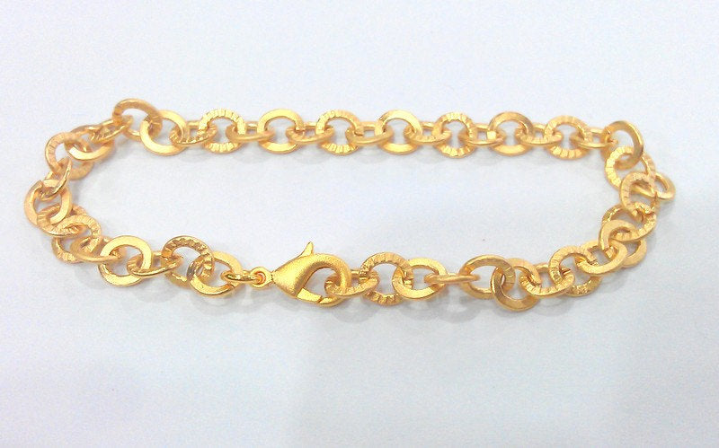 7 mm Gold Plated Bracelet Chain, Findings  G2084