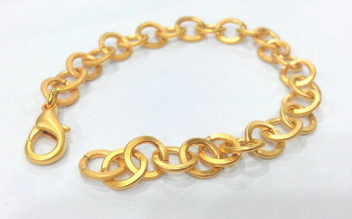 9 mm Gold Plated  Bracelet Chain Findings, G2089