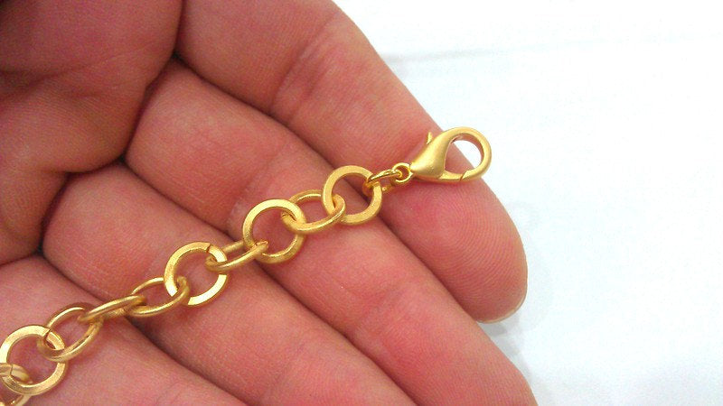 9 mm Gold Plated  Bracelet Chain Findings, G2089