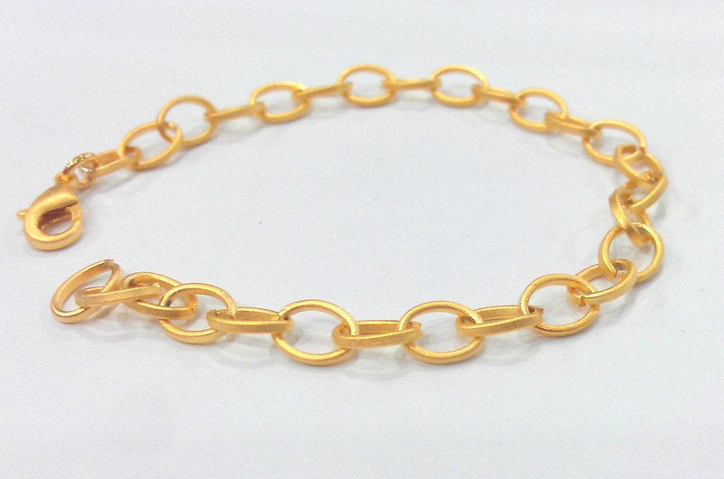 5 Gold Plated Bracelet Chain Findings, 8x6 mm   G2090