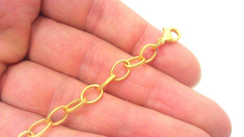 5 Gold Plated Bracelet Chain Findings, 8x6 mm   G2090