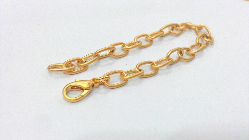 11x7 mm Gold Plated Bracelet Chain, Findings, G12042