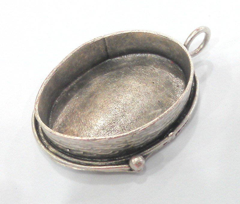 30x22 mm  Oxidized Silver Plated Brass Bezel Settings , Mountings , Findings  G17188